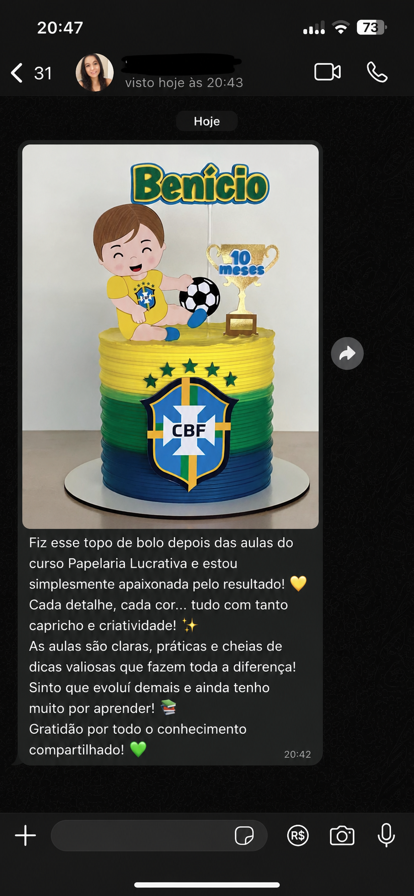 Depoimento WhatsApp topo de bolo CBF
